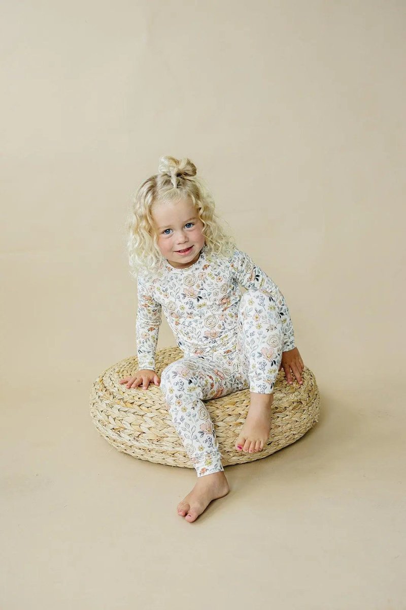 Little Joy Co. Pastel Petals Modal Pajamas 2pc Soft Breathable Nightwear - Everetts Place Boutique - 