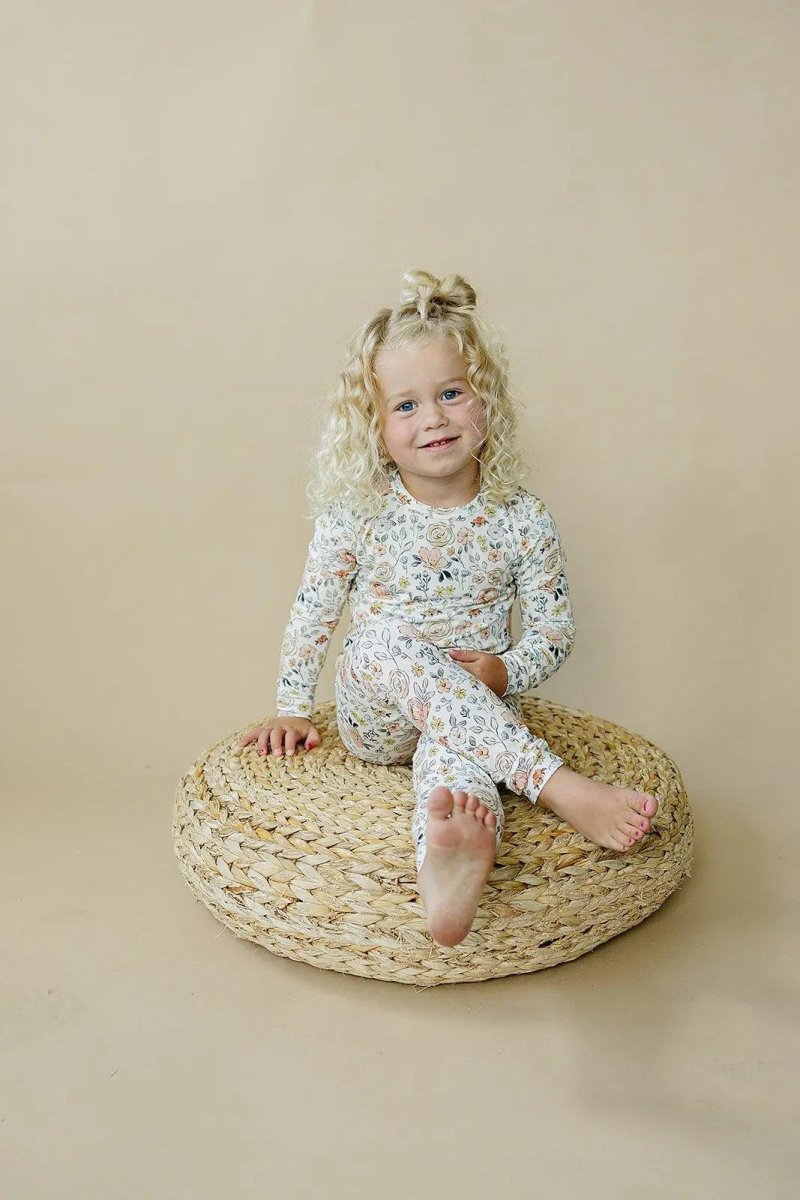 Little Joy Co. Pastel Petals Modal Pajamas 2pc Soft Breathable Nightwear - Everetts Place Boutique - 