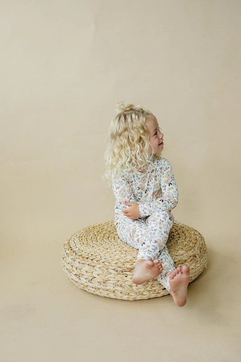Little Joy Co. Pastel Petals Modal Pajamas 2pc Soft Breathable Nightwear - Everetts Place Boutique - 