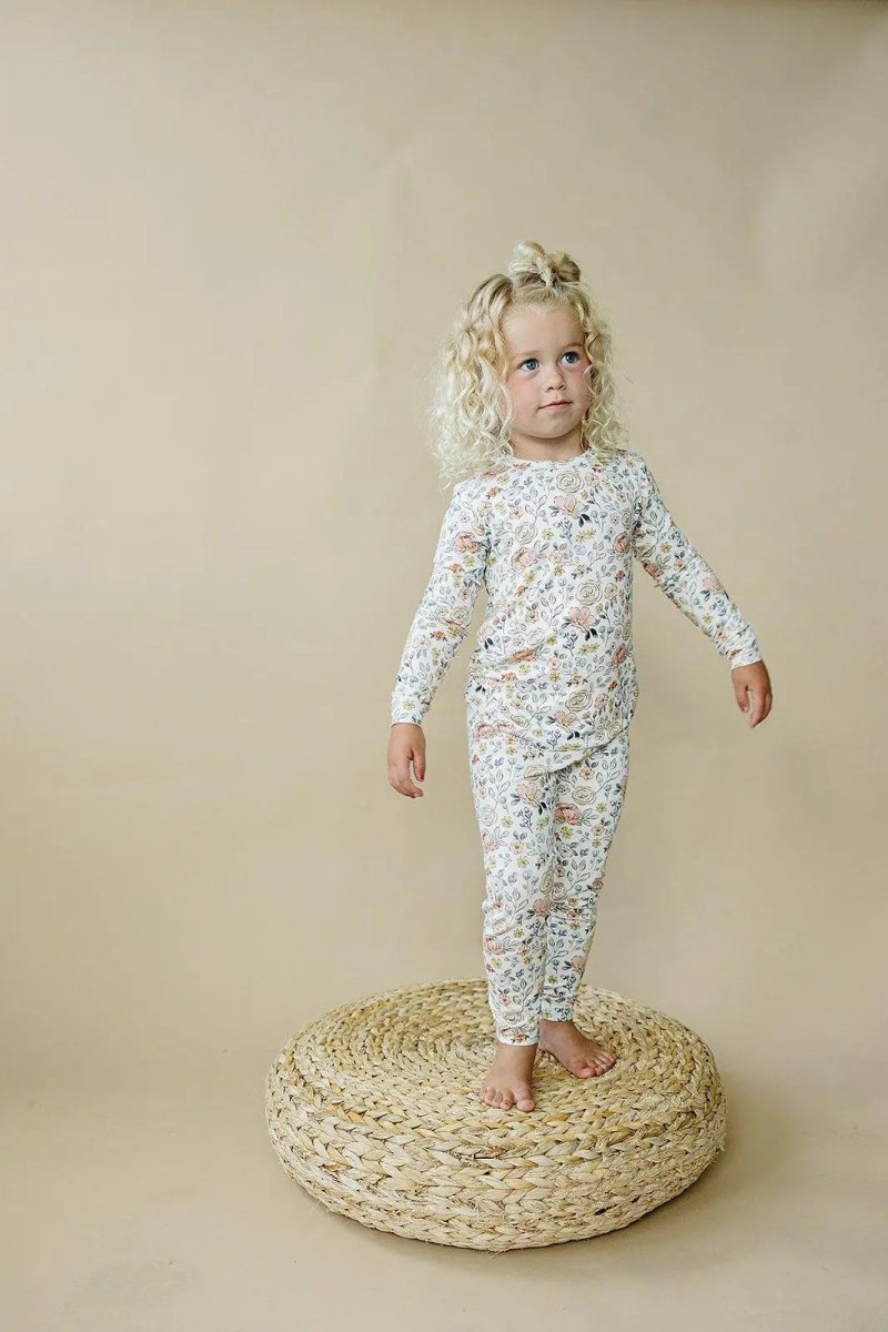 Little Joy Co. Pastel Petals Modal Pajamas 2pc Soft Breathable Nightwear - Everetts Place Boutique - 