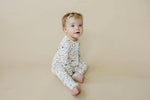 Little Joy Co. Pastel Petals Modal Zippy Romper For Baby With Feet - Everetts Place Boutique - 
