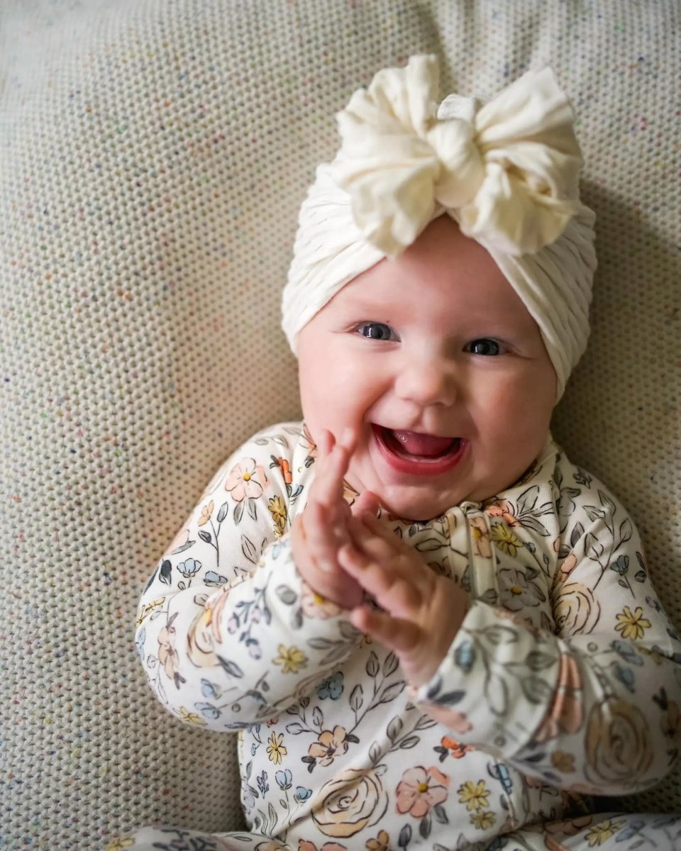 Little Joy Co. Pastel Petals Modal Zippy Romper For Baby With Feet - Everetts Place Boutique - 