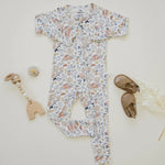 Little Joy Co. Pastel Petals Modal Zippy Romper For Baby With Feet - Everetts Place Boutique - 
