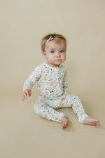 Little Joy Co. Pastel Petals Modal Zippy Romper For Baby With Feet - Everetts Place Boutique - 