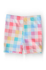 Pastel Plaid Twirl Shorts - Textile, Pink, Plaid, Trunks, Active Shorts | Everetts Place