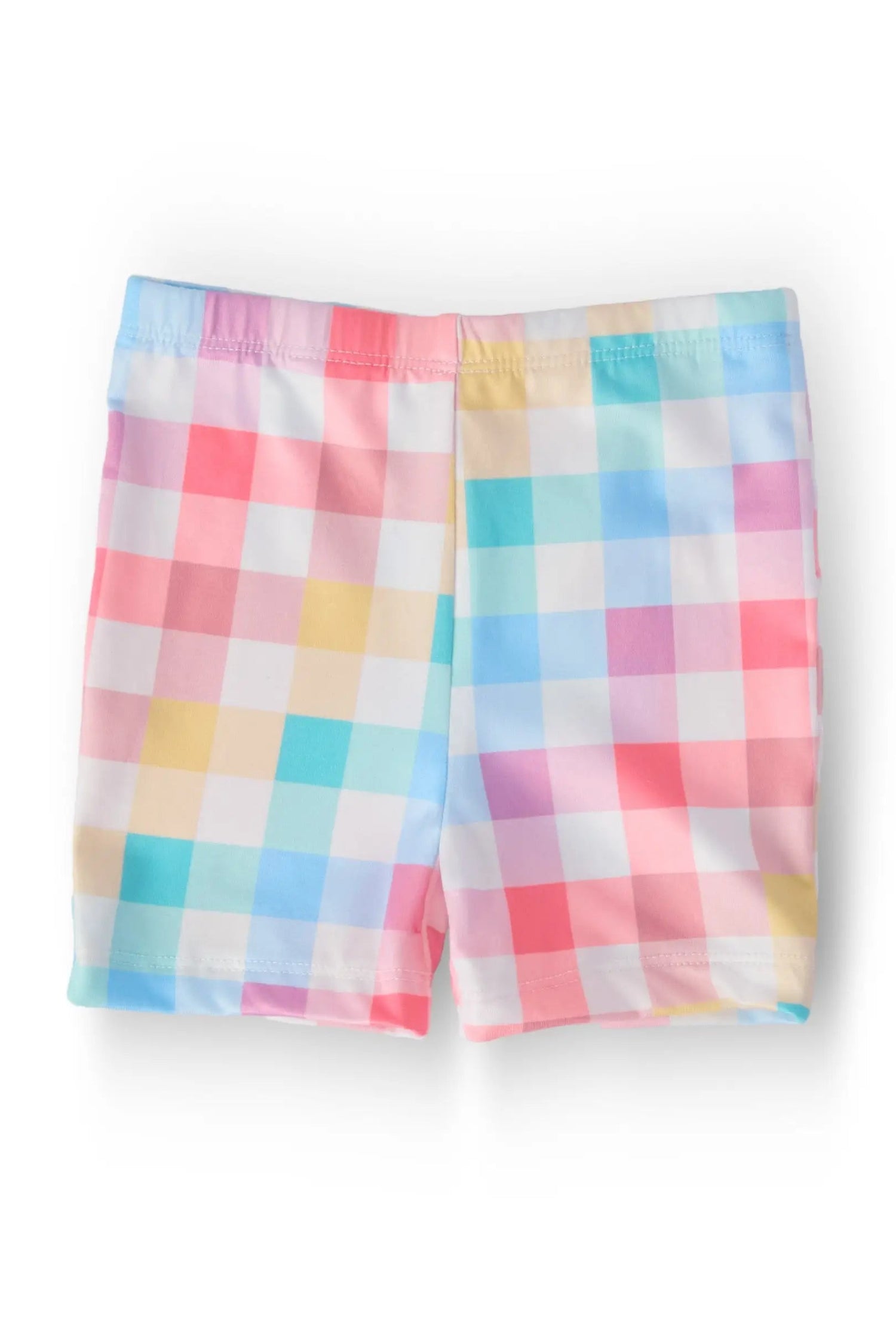 Pastel Plaid Twirl Shorts - Textile, Pink, Plaid, Trunks, Active Shorts | Everetts Place