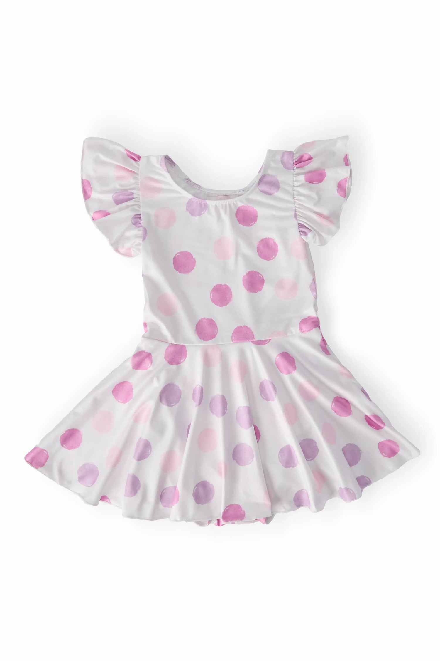 Mila & Rose ® Pastel Polka Dot S/S Twirl Leotard - 