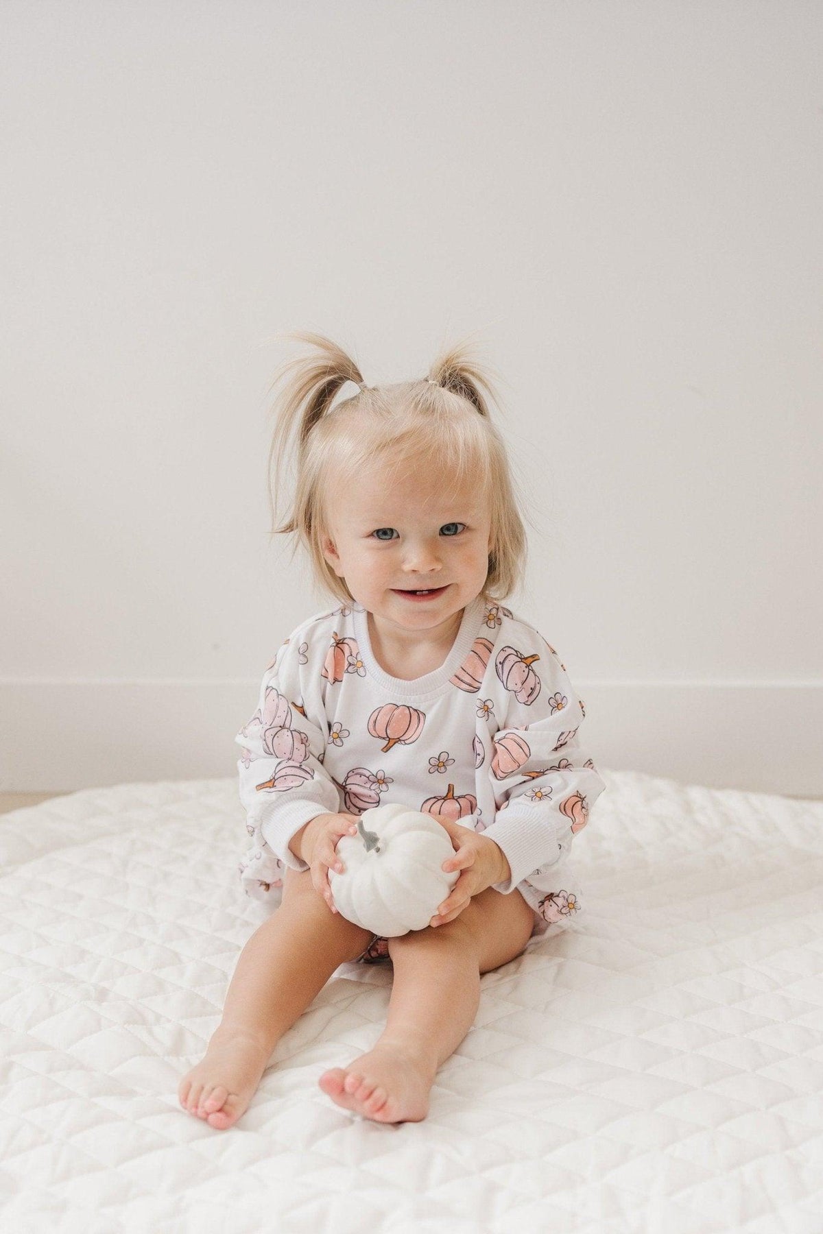 Bamboo Bubble Romper, Pastel Pumpkins, Oversized by Little Joy Co.
