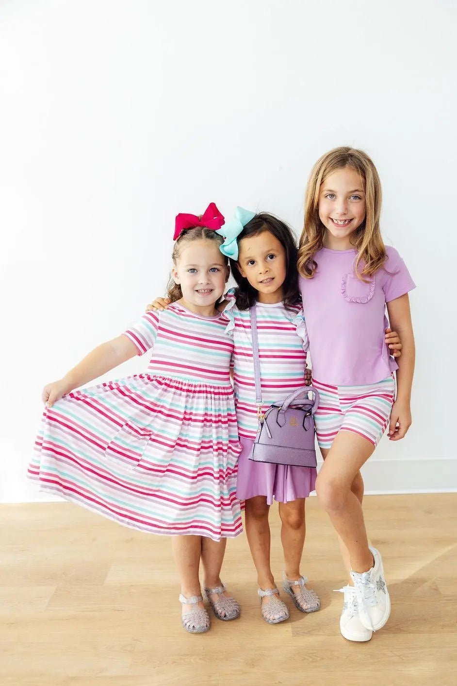 Mila & Rose ® Pastel Stripes S/S Pocket Twirl Dress - 