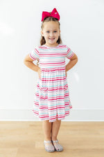 Mila & Rose ® Pastel Stripes S/S Pocket Twirl Dress - 