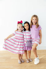 Mila & Rose ® Pastel Stripes S/S Pocket Twirl Dress - 