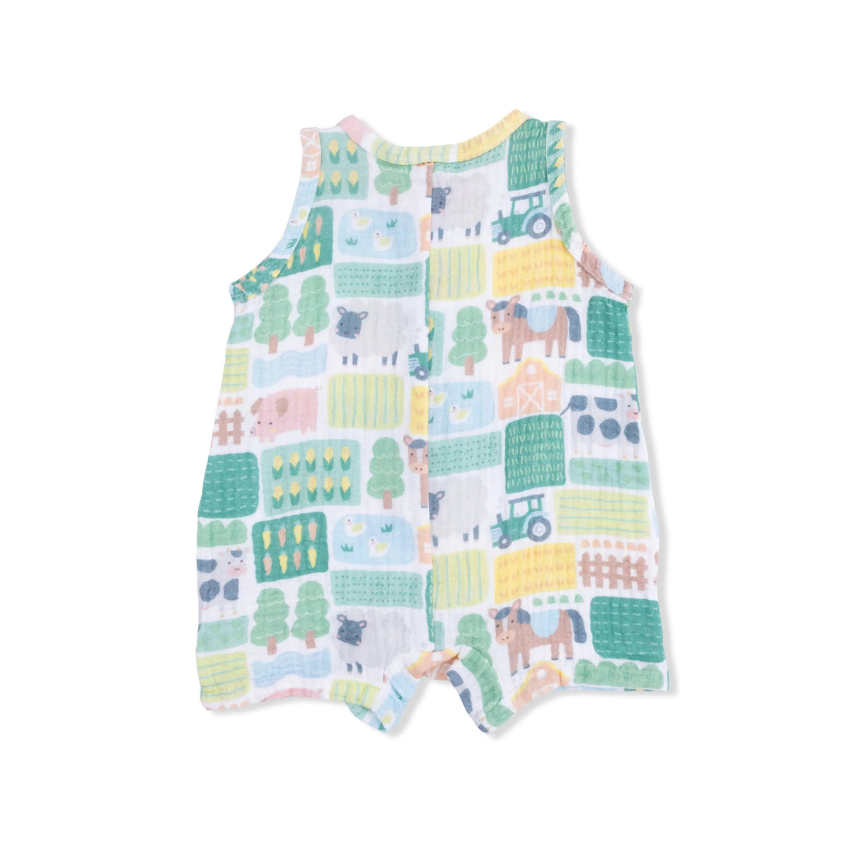 Angel Dear Patchwork Farm - Sleeveless Shortie Romper - 