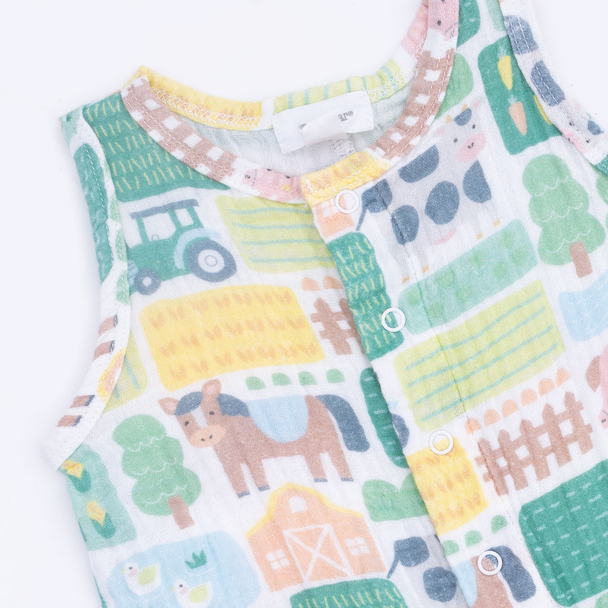 Angel Dear Patchwork Farm - Sleeveless Shortie RomperEveretts Place