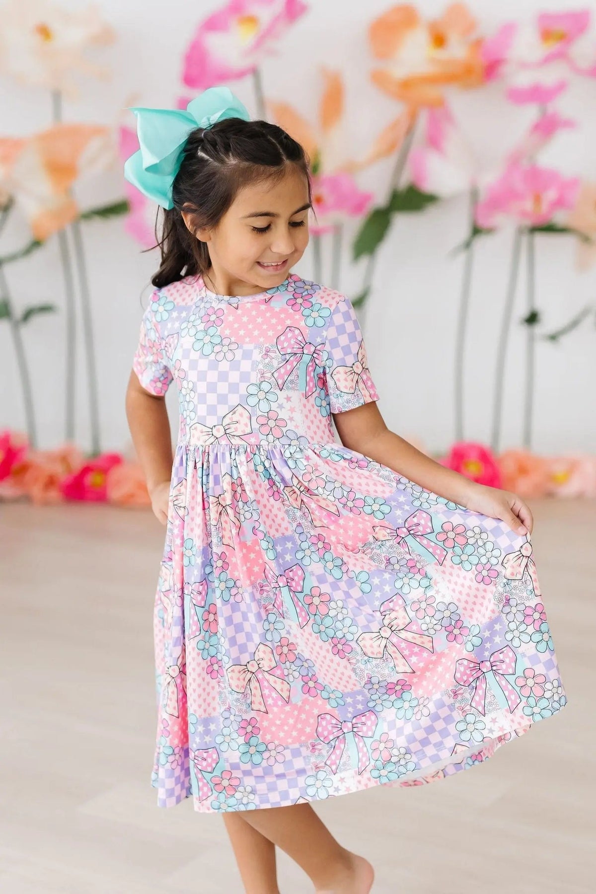 Mila & Rose ® Patchwork Princess S/S Pocket Twirl Dress - 
