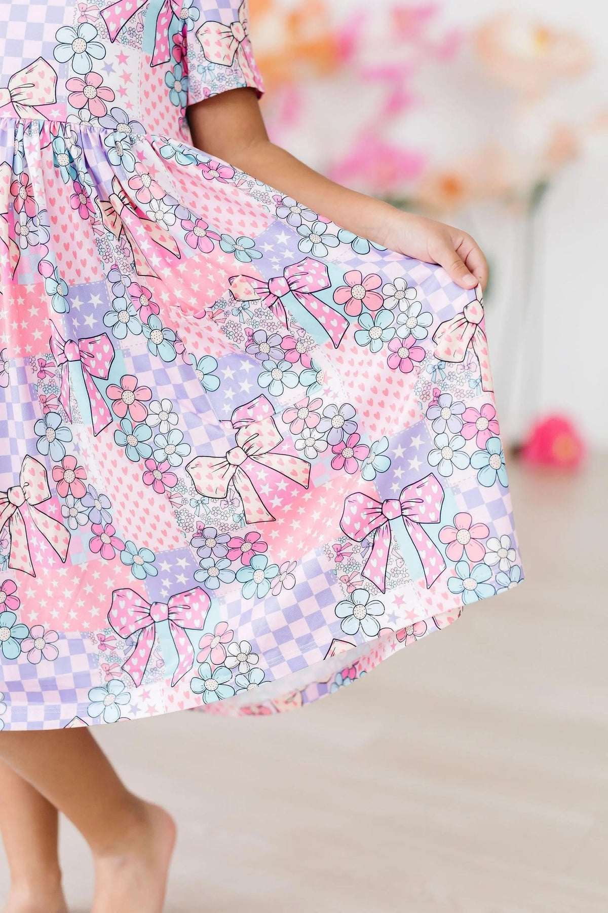 Mila & Rose ® Patchwork Princess S/S Pocket Twirl Dress - 