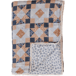 Mebie Baby Patchwork Print + Blue Blossom Lace Twin Muslin Quilt - 