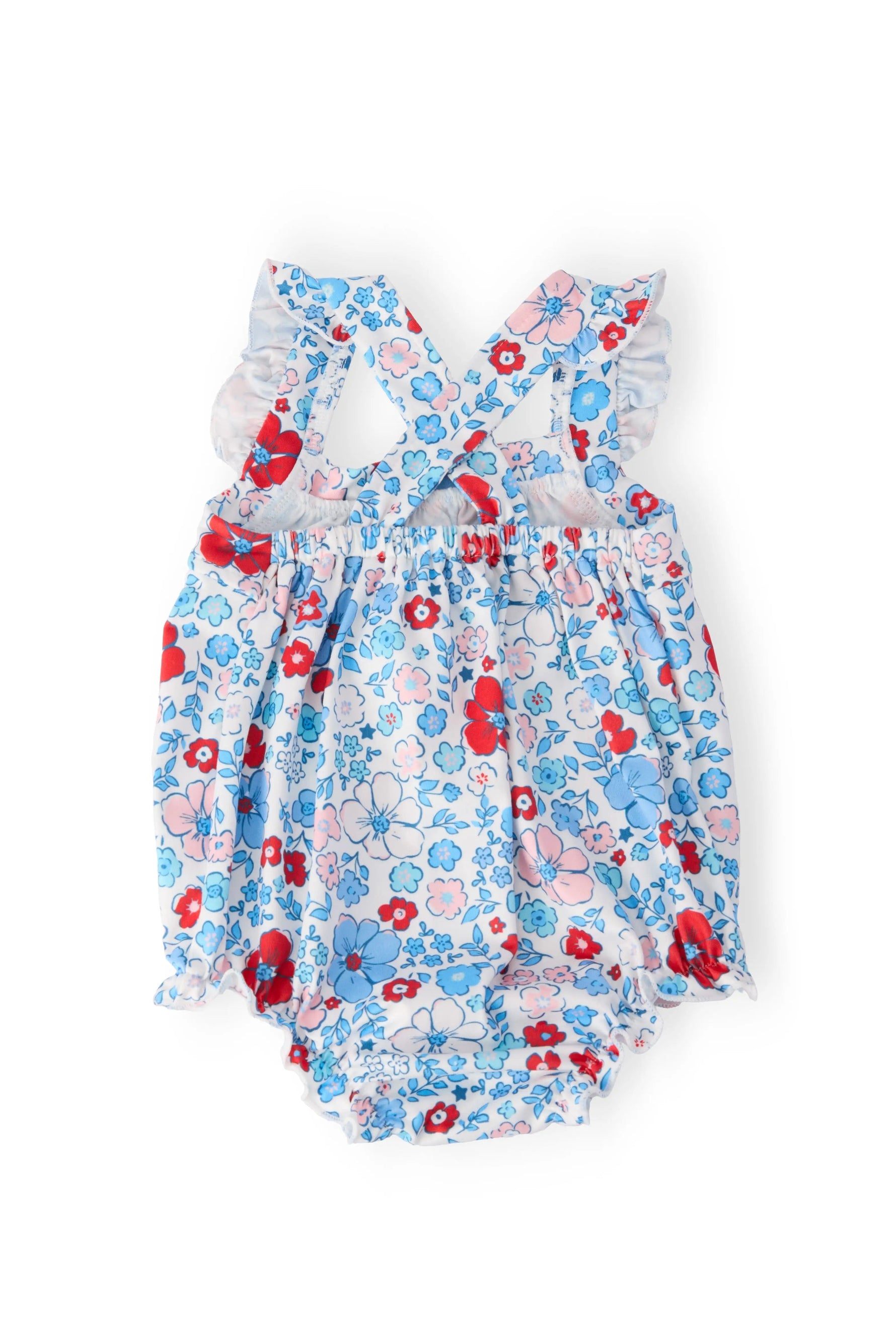 Mila & Rose ® Patriotic Petals Ruffle Cross Back Romper - 