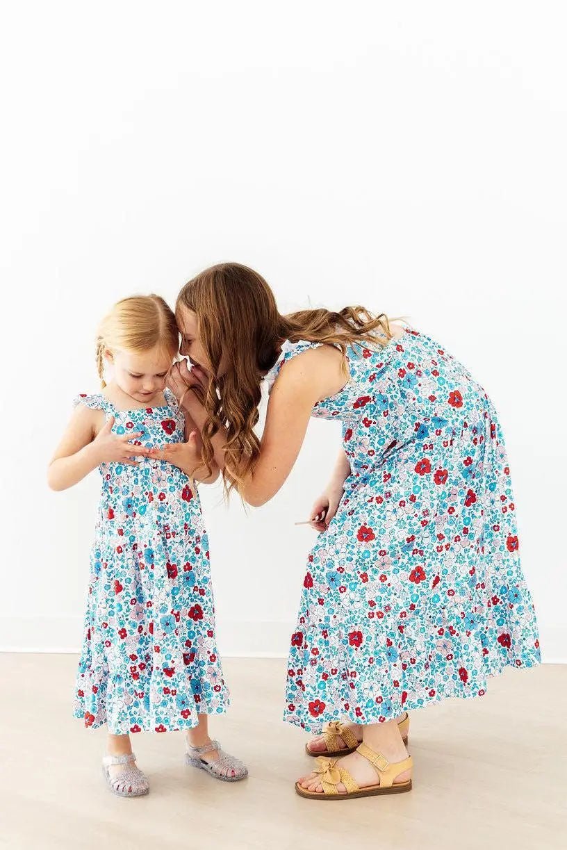 Mila & Rose ® Patriotic Petals Ruffle Maxi Dress - 
