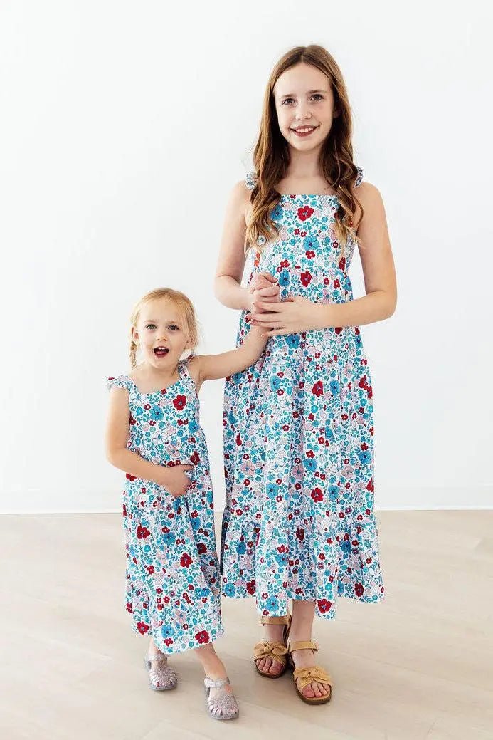 Mila & Rose ® Patriotic Petals Ruffle Maxi Dress - 