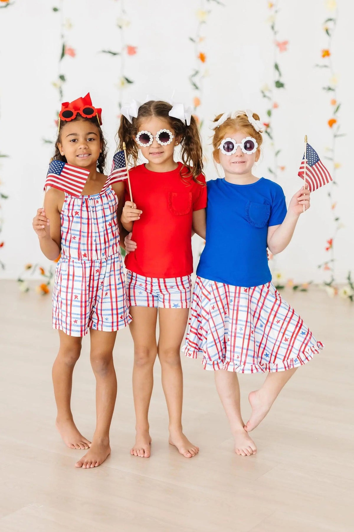 Mila & Rose ® Patriotic Plaid Ruffle Twirl Skort - 