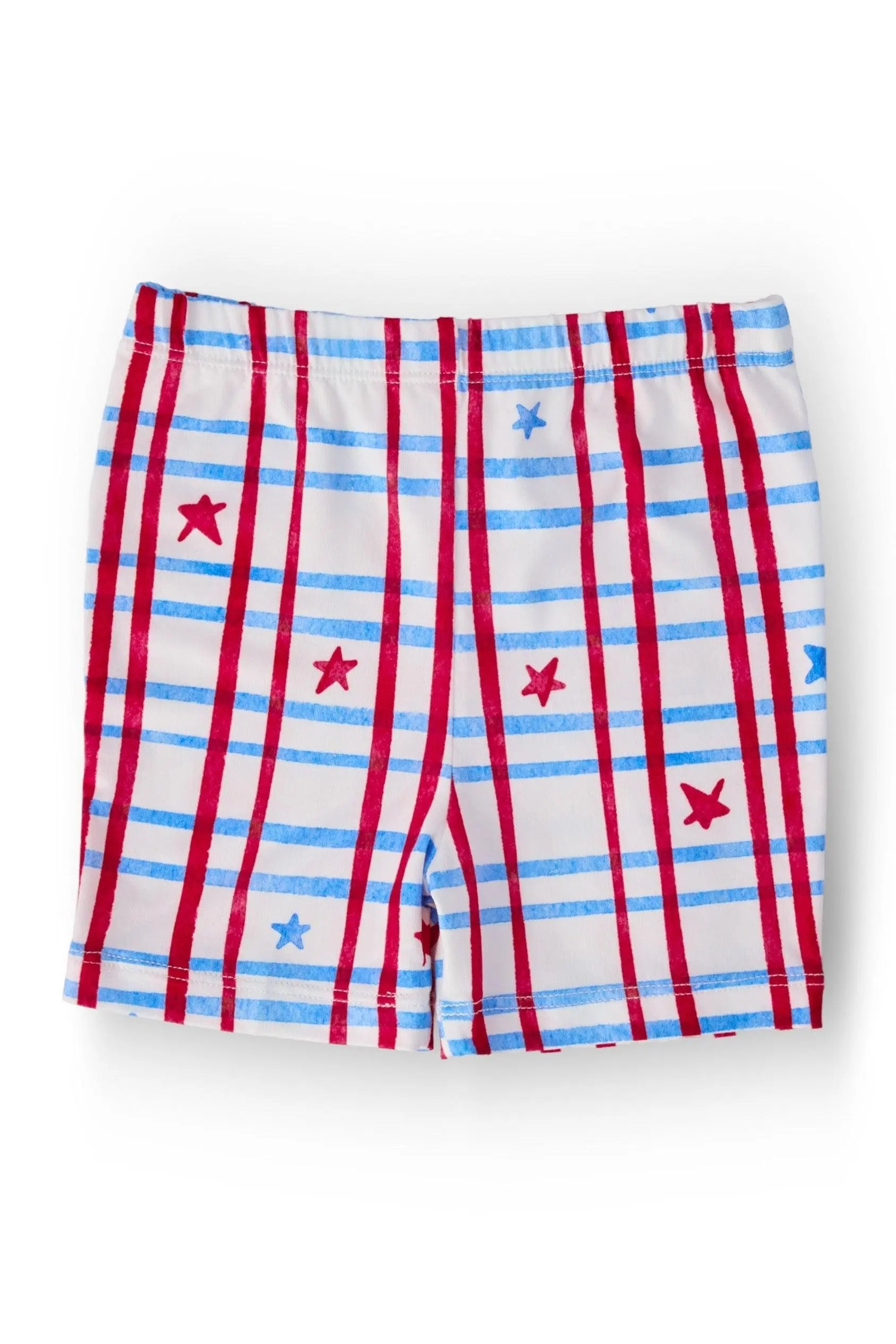 Patriotic Plaid Twirl Shorts - Red, Active Shorts, Trunks, Undergarment, Boardshorts | Everetts Place