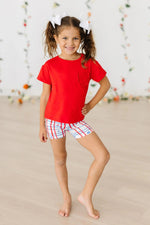 Mila & Rose ® Patriotic Plaid Twirl Shorts - 