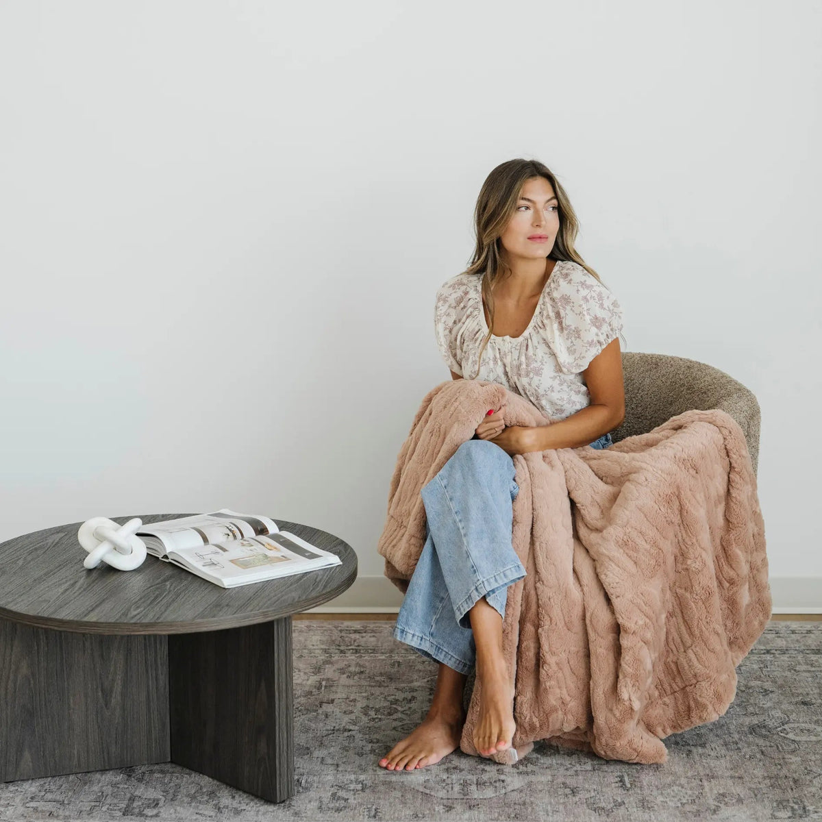 Saranoni PATTERNED FAUX FUR XL THROW BLANKETS - 