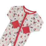 Dreamlet Paws And Claus Convertible Zip Footies 12 - 18M Bamboo - Everetts Place Boutique - 