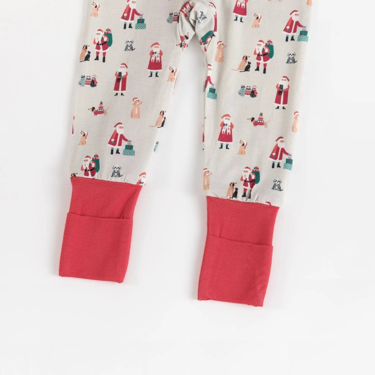 Dreamlet Paws And Claus Convertible Zip Footies 12 - 18M Bamboo - Everetts Place Boutique - 