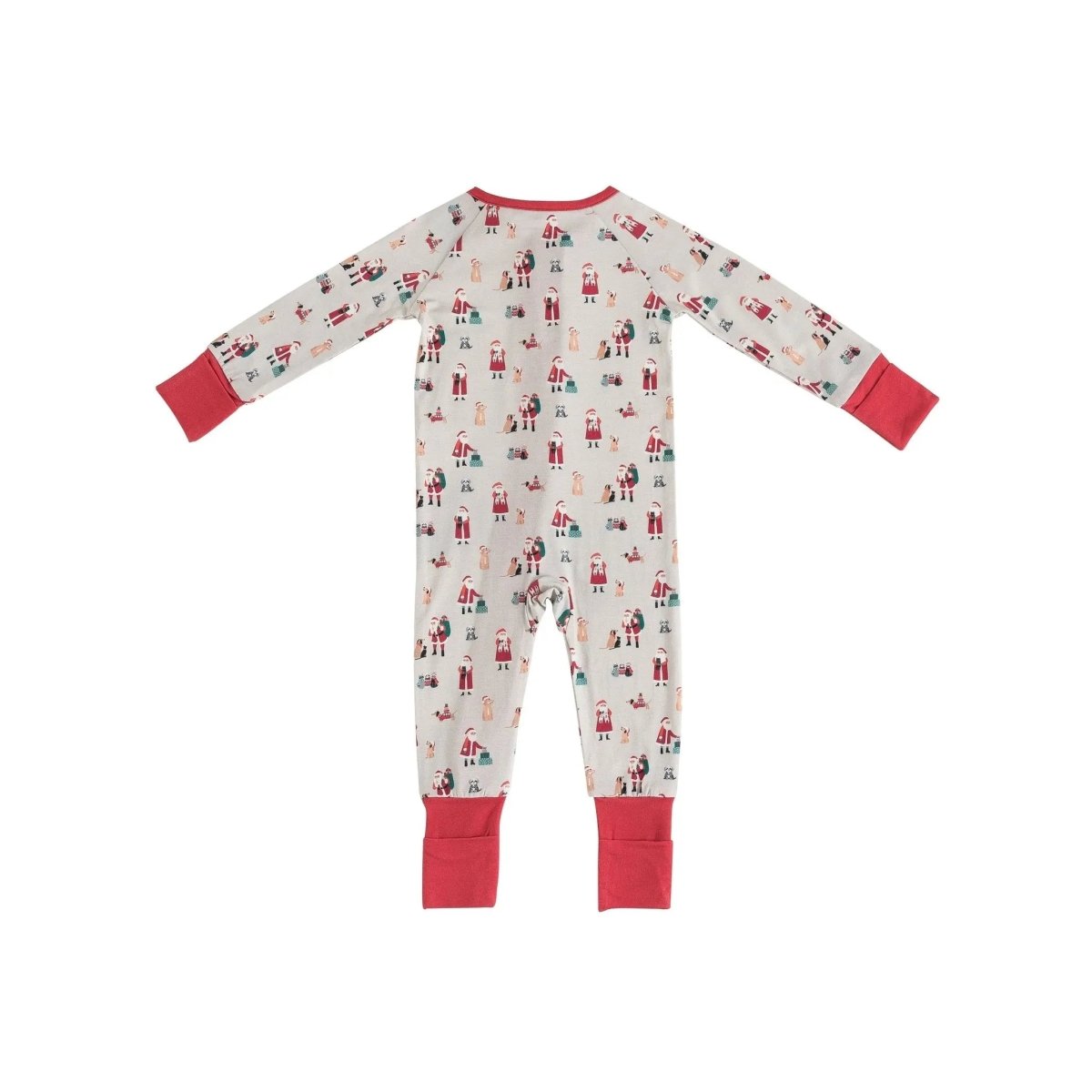 Dreamlet Paws And Claus Convertible Zip Footies 12 - 18M Bamboo - Everetts Place Boutique - 