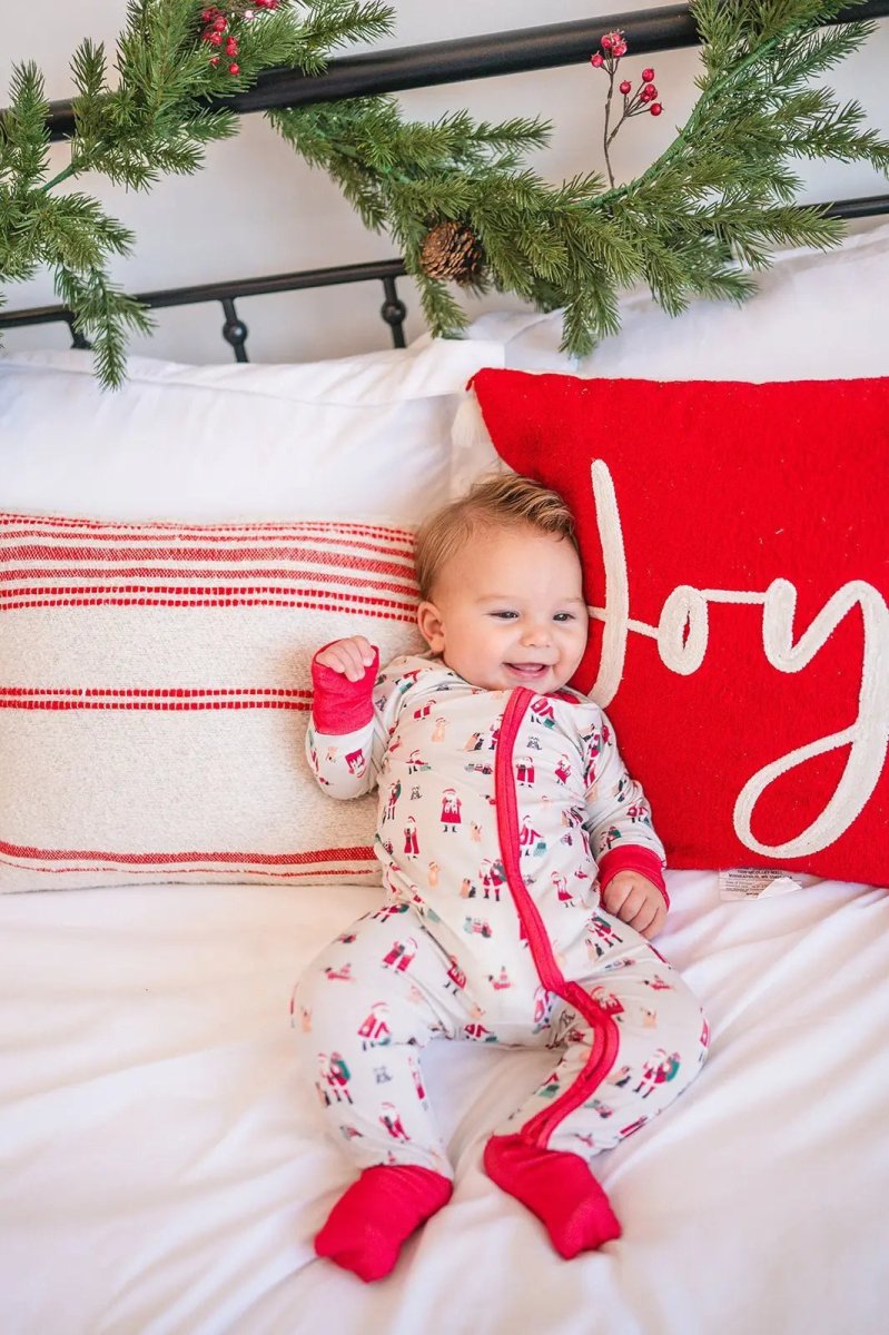 Dreamlet Paws And Claus Convertible Zip Footies 12 - 18M Bamboo - Everetts Place Boutique - 