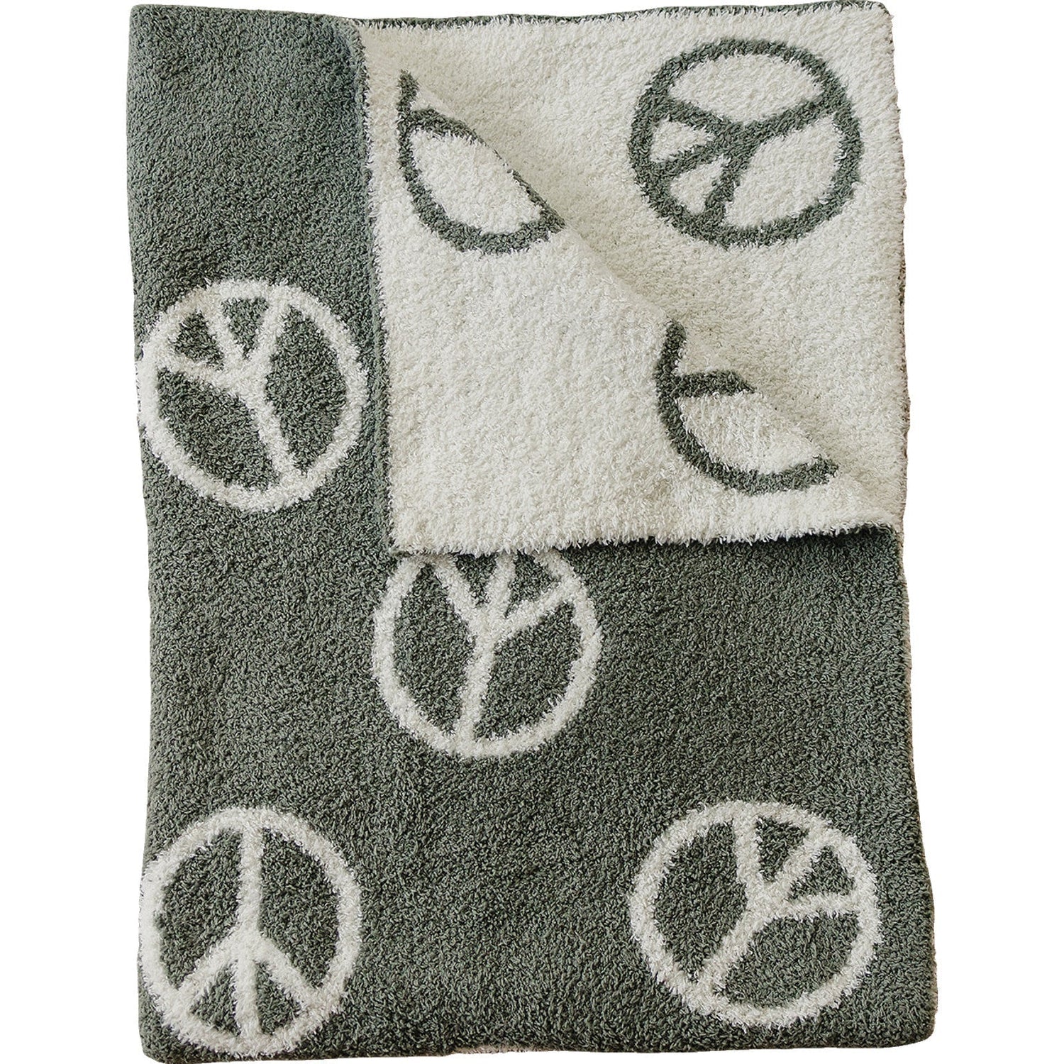 Mebie Baby Peace Plush Blanket Lovey Baby And Child Adult Sizes Soft Nursery Blanket - 
