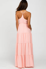 PinkBlush Peach Racerback Tiered Maxi Dress - 