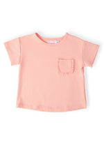 Mila & Rose ® Peach Ruffle Pocket Tee - 
