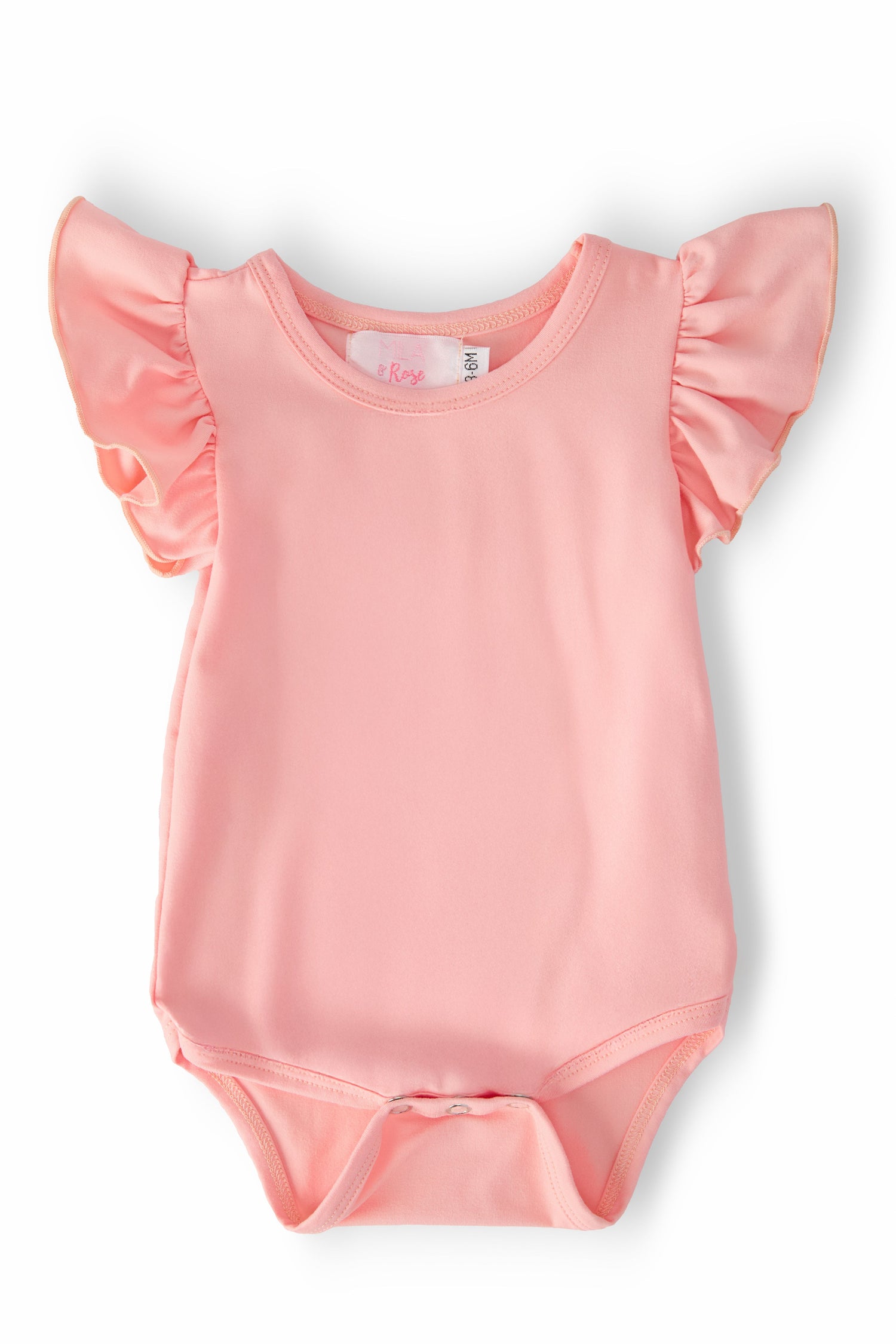 Peach S/S Flutter Bodysuit - Baby & Toddler Clothing, Pink, Infant bodysuit, Ruffle, Baby Products | Everetts Place
