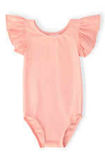 Peach S/S Flutter Sleeve Leotard - Pink, Baby & Toddler Clothing, Maillot, Leotard, Infant bodysuit | Everetts Place