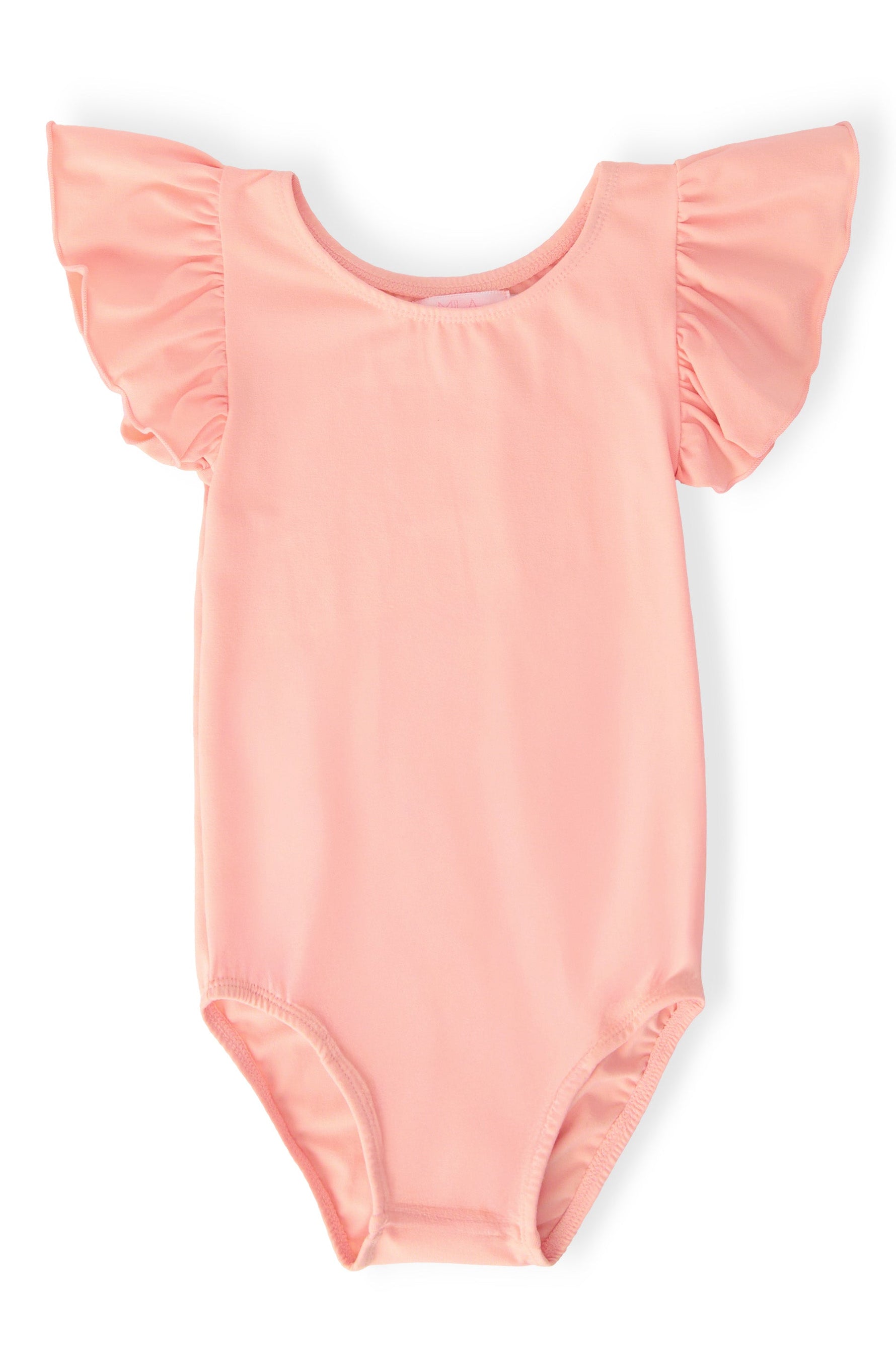 Peach S/S Flutter Sleeve Leotard - Pink, Baby & Toddler Clothing, Maillot, Leotard, Infant bodysuit | Everetts Place