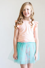 Mila & Rose ® Peach S/S Ruffle TeeEveretts Place