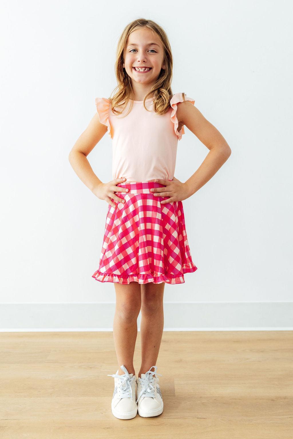 Mila & Rose ® Peach S/S Ruffle TeeEveretts Place