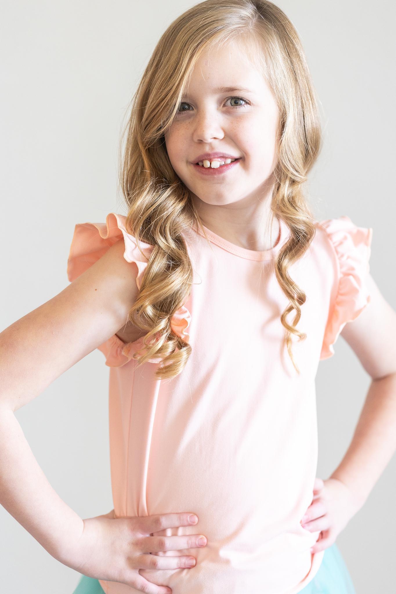 Mila & Rose ® Peach S/S Ruffle TeeEveretts Place