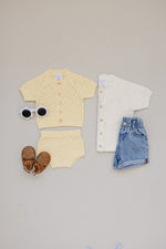Mebie Baby Pearl Knit Cardigan Baby Soft Breathable Summer Top - 
