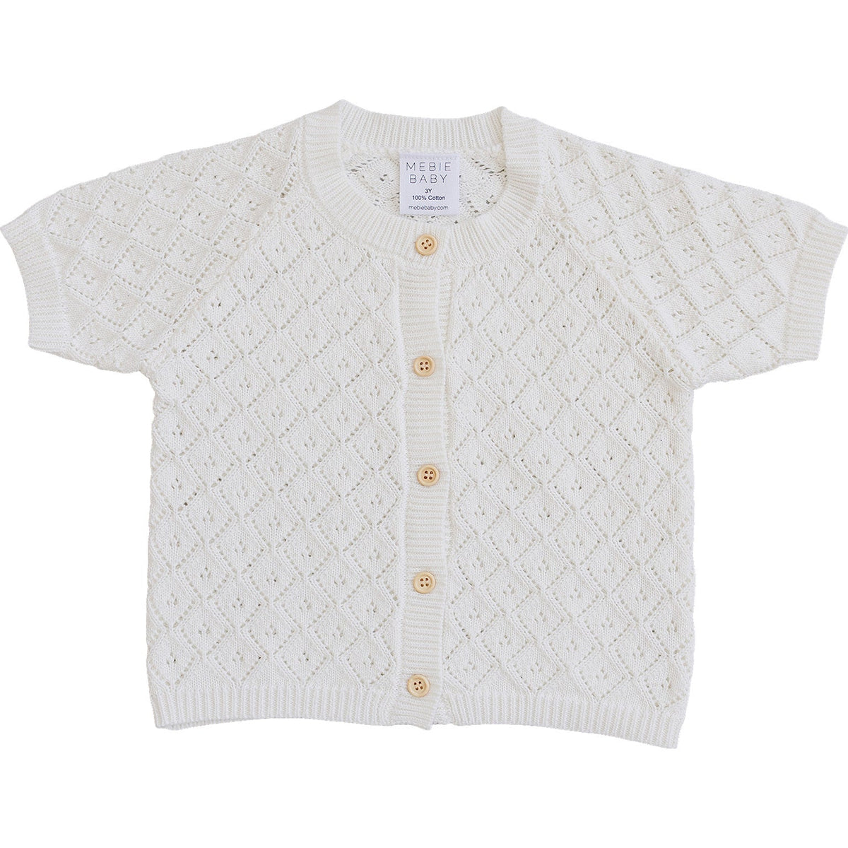 Mebie Baby Pearl Knit Cardigan Baby Soft Breathable Summer Top - 
