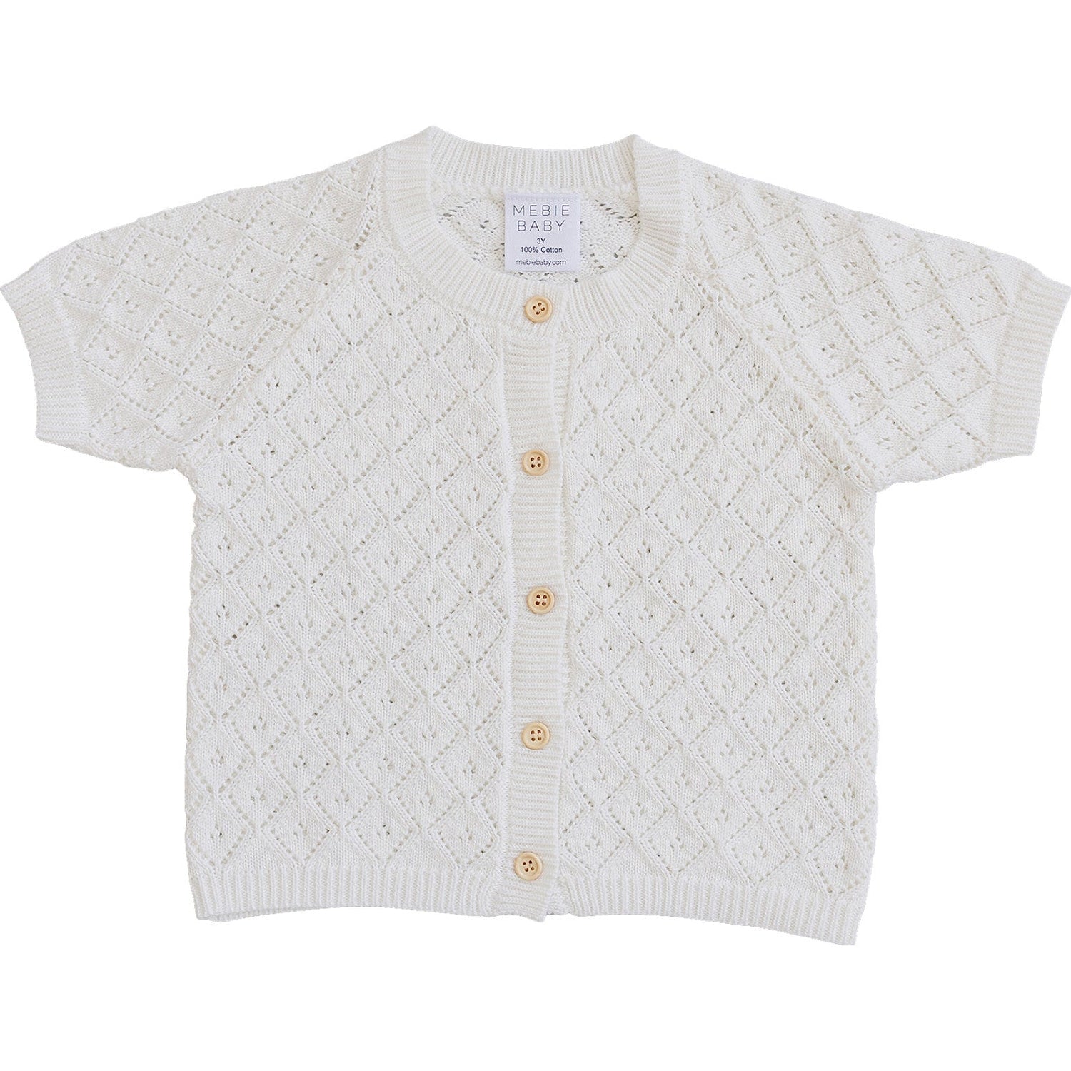 Mebie Baby Pearl Knit Cardigan Baby Soft Breathable Summer Top - 