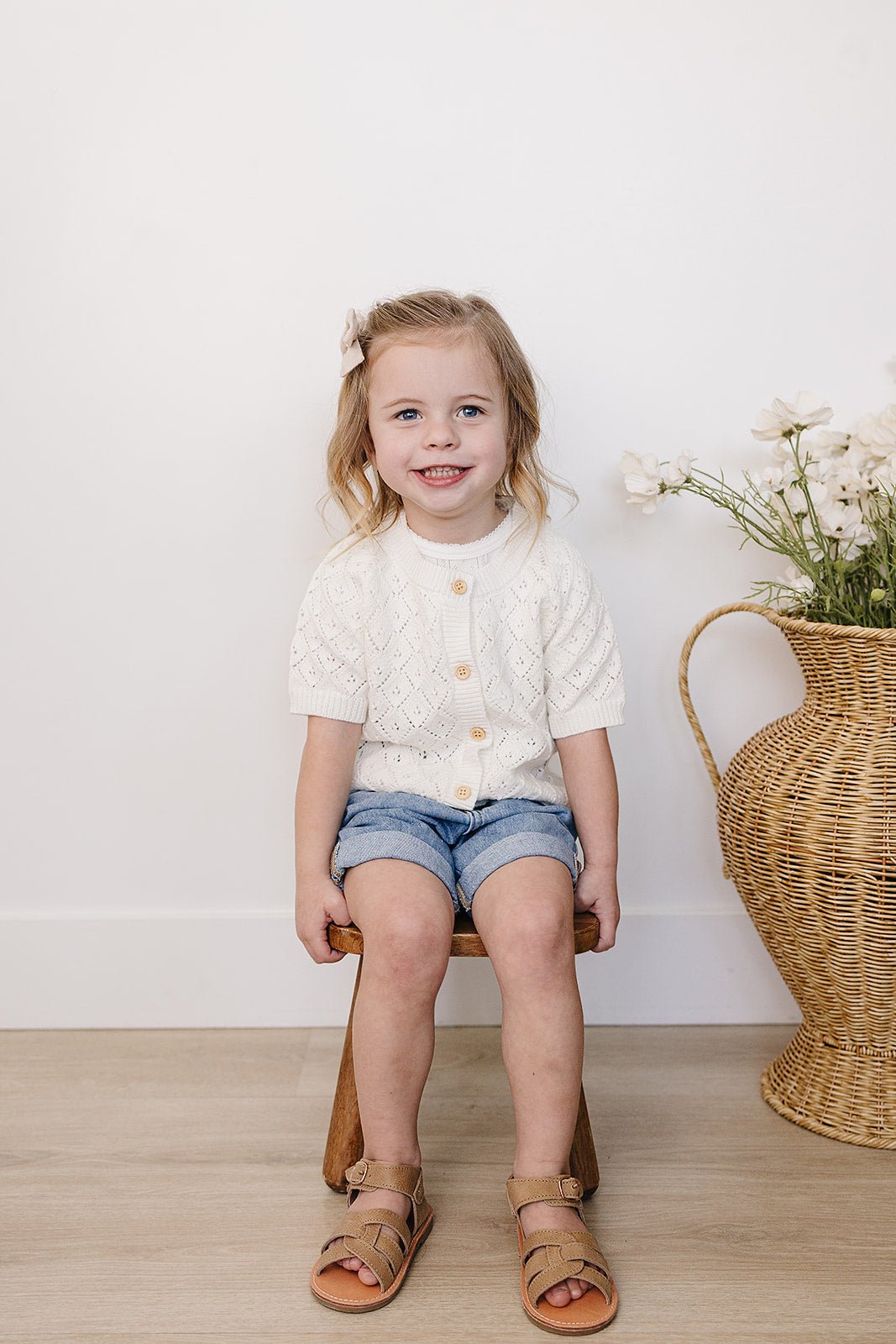 Mebie Baby Pearl Knit Cardigan Baby Soft Breathable Summer Top - 