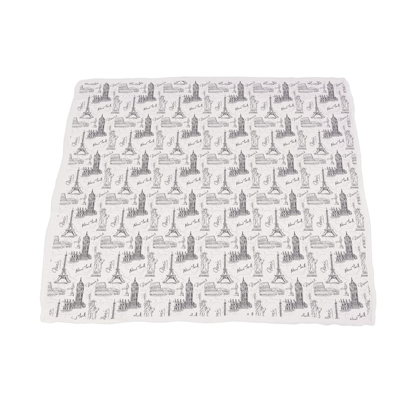 Pearl Polka Dot London Paris New York Newcastle Blanket 100 Percent Natural Bamboo Muslin 47 Inch x 47 Inch Newcastle Classics