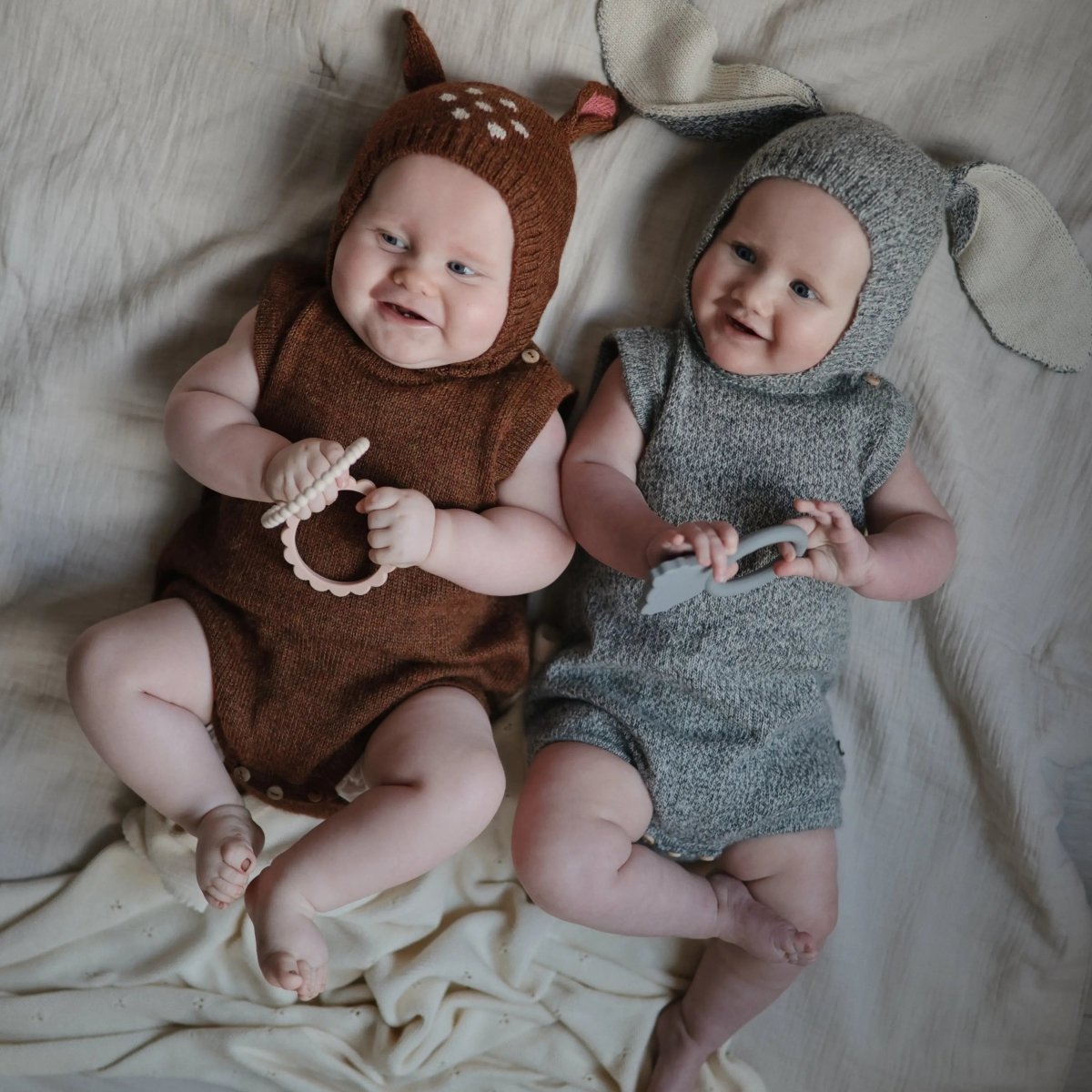 Mushie Pearl Teether Bracelet for Babies Non-Toxic Food-Grade Silicone Easy Grip Soothing Accessory -