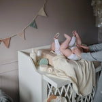 Mushie Pearl Teether Bracelet for Babies Non-Toxic Food-Grade Silicone Easy Grip Soothing Accessory -