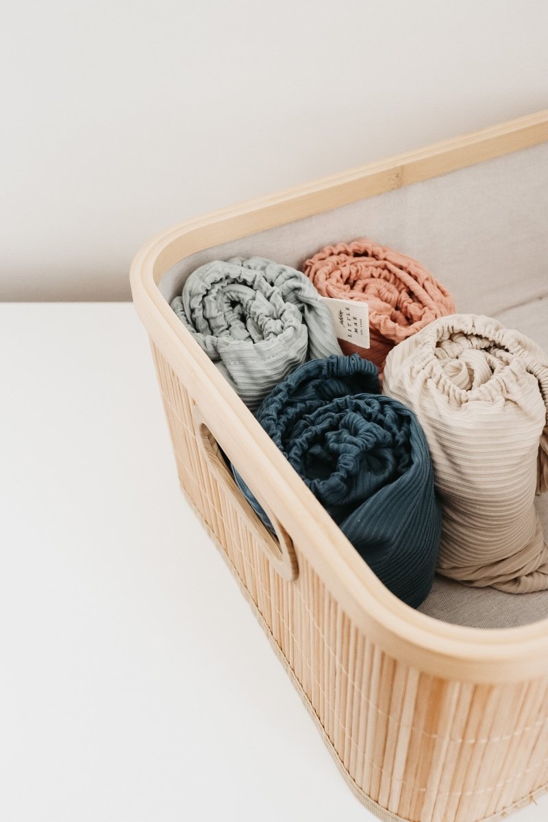 Little Mae & Co Pearl White Ribbed Changing Pad Cover - 