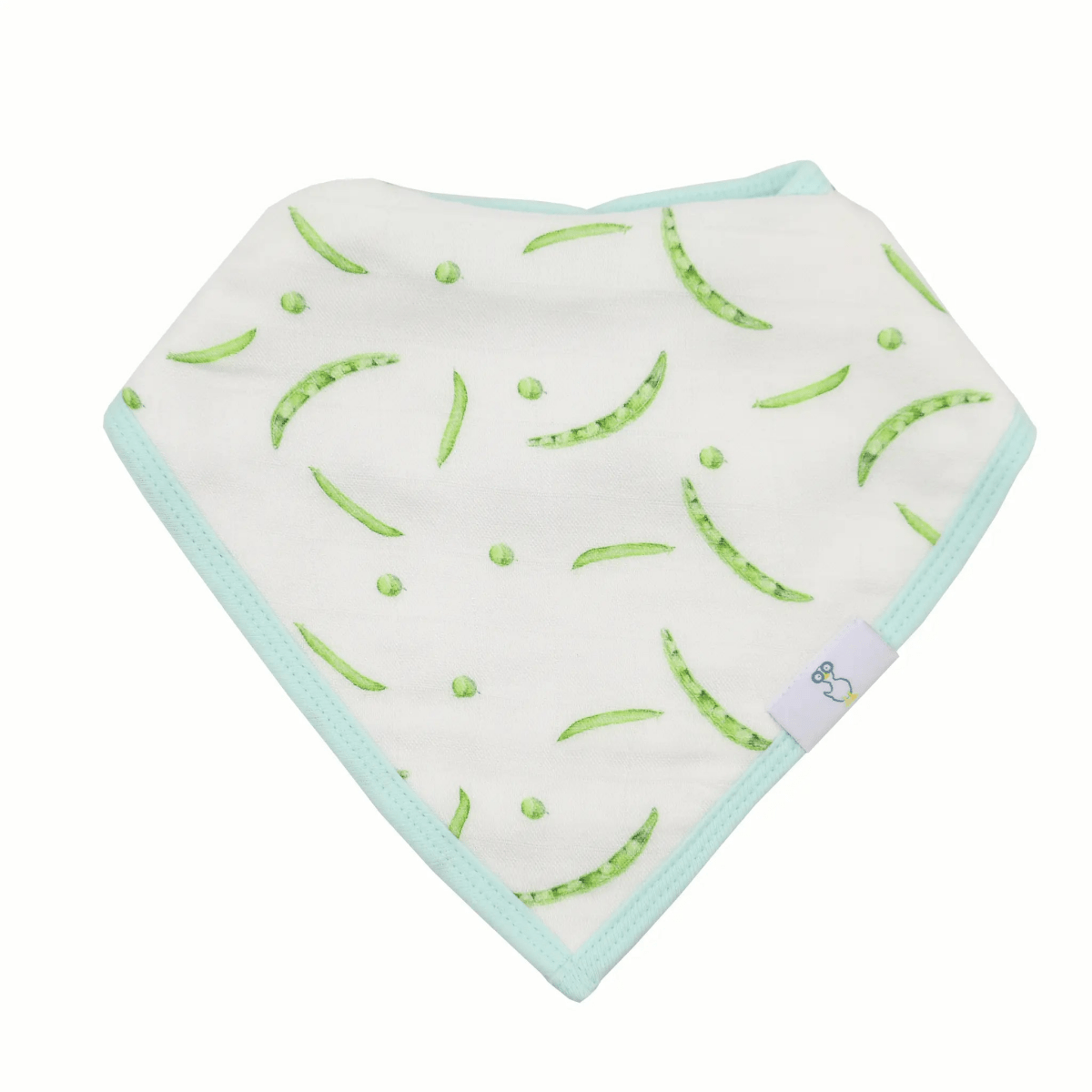 Peas and XO Mint Bib Set with Soft Bamboo Muslin for Infants - Everetts Place