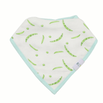 Goosewaddle® | Newborn Baby Blankets Toys Teethers Bibs & More Peas and XO Mint Bib Set with Soft Bamboo Muslin for Infants